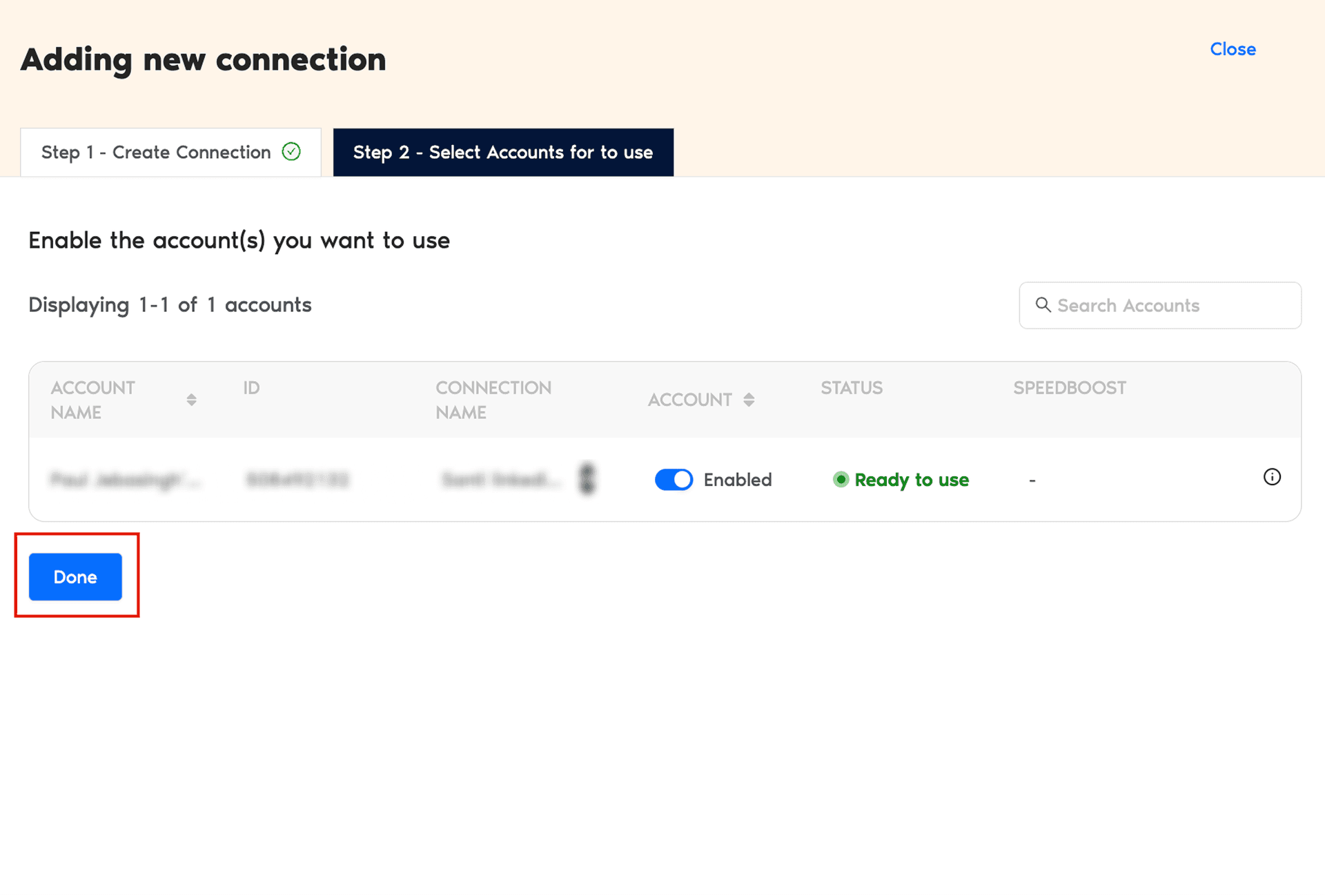 Enable the necessary LinkedIn Ads accounts to measure campaign performance