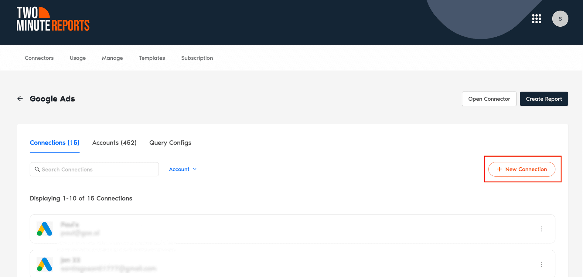 Connect your Google Ad accounts to Looker Studio via Two Minute Reports