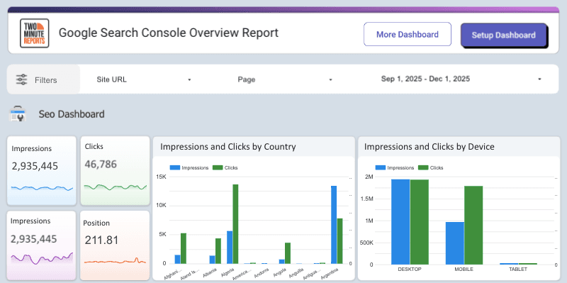 Google Search Console Overview Report
