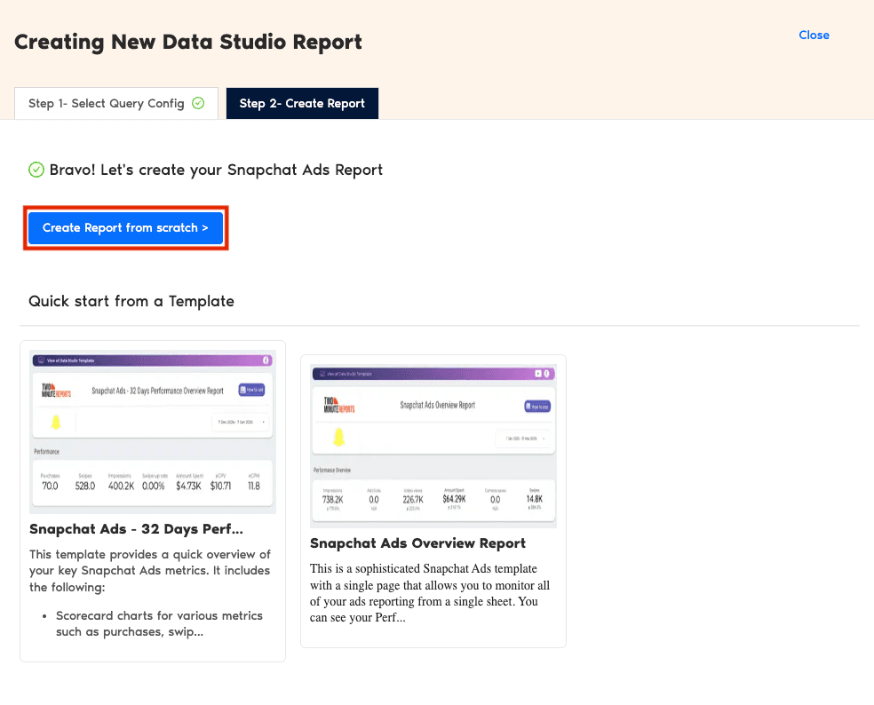Create your Snapchat Ads dashboard from scratch