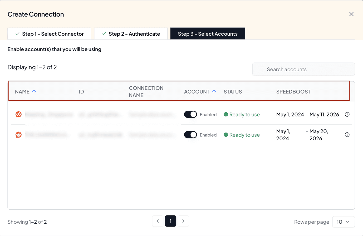 enable the reddit ads accounts you want to measure performance in Looker Studio