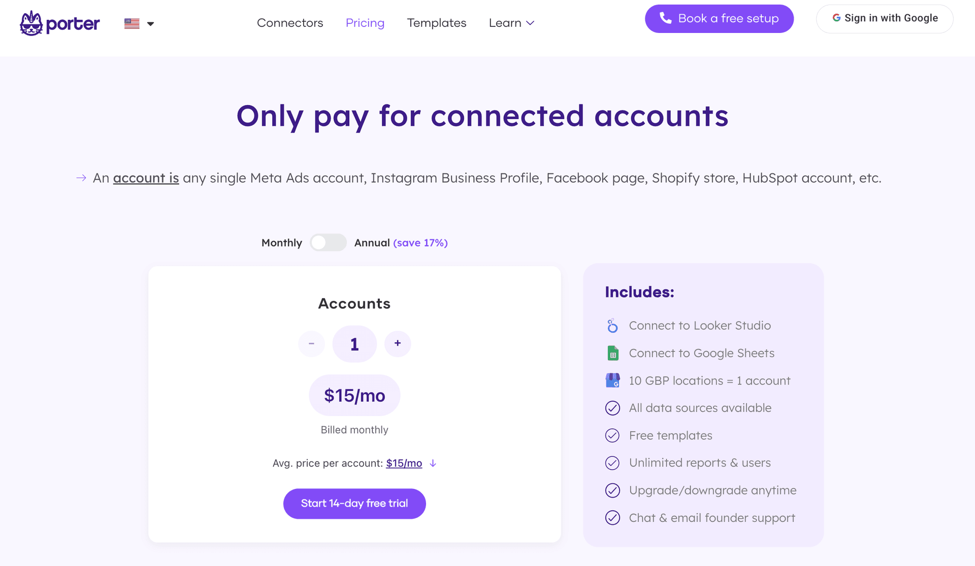 Portermetrics Pricing