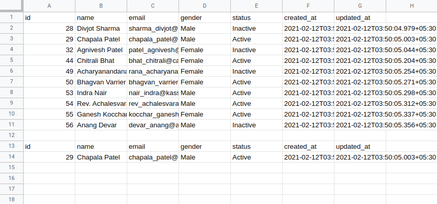 Result of single cell reference query