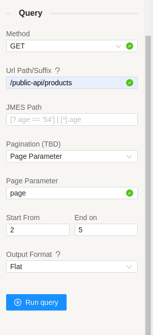 Page parameter pagination config