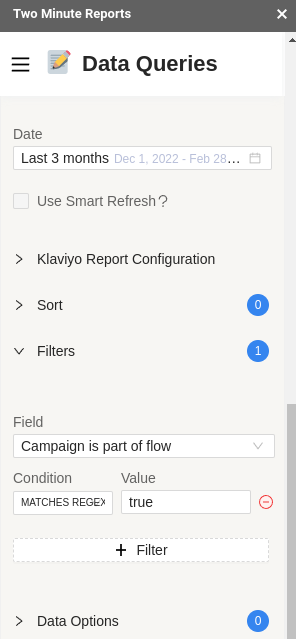 Filter for flows only