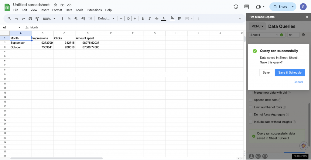 Amount Spent column displayed in CAD