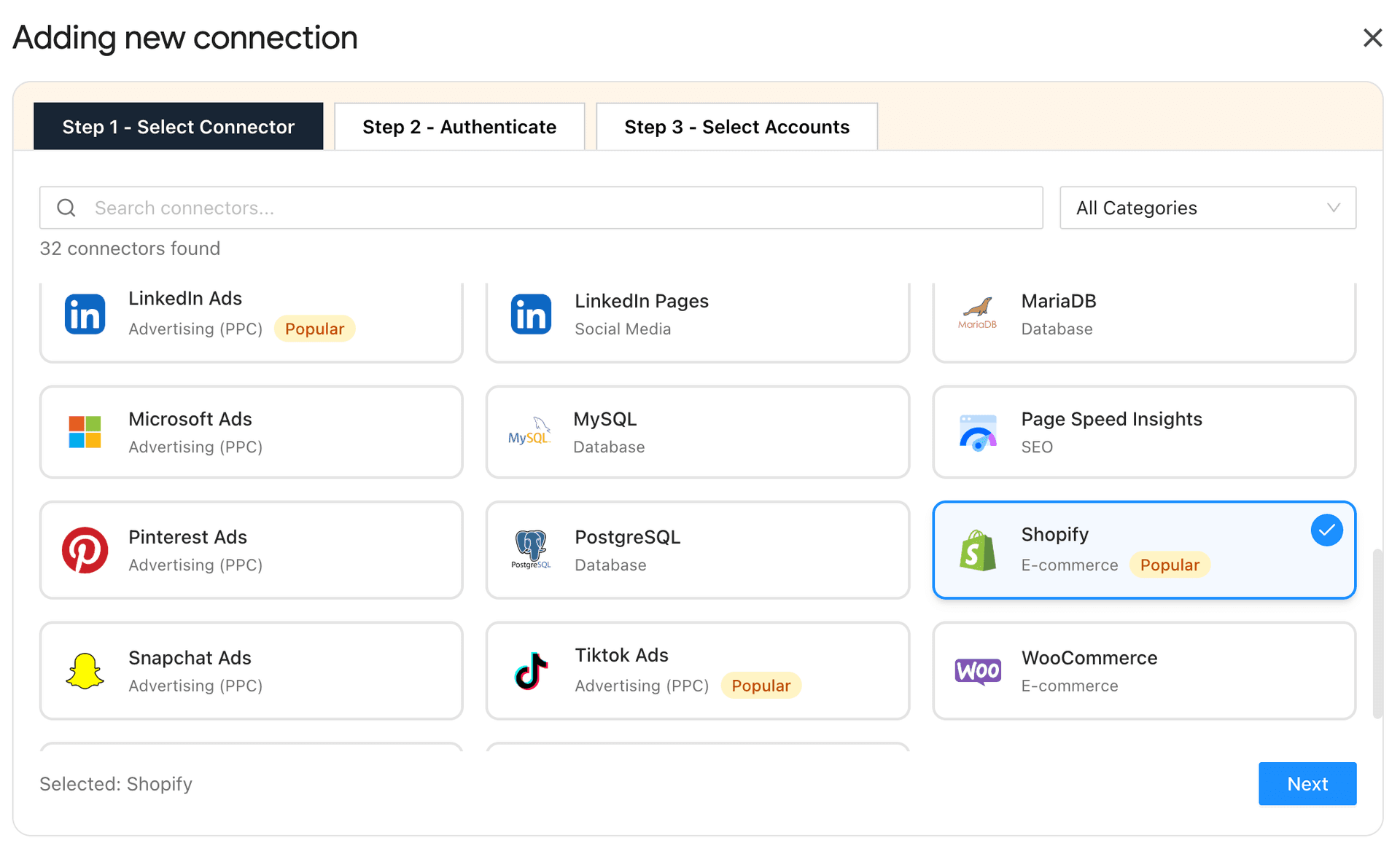 Connect your ecommerce platforms in Google Sheets using Two Minute Reports