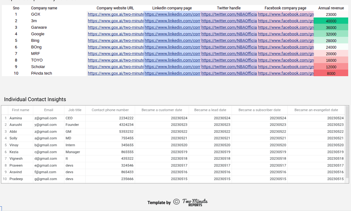 HubSpot - Company and User in depth Analytical Report