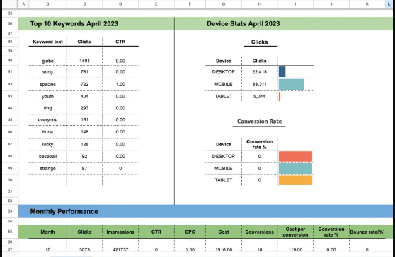 Google Ads - Monthly Performance Analysis