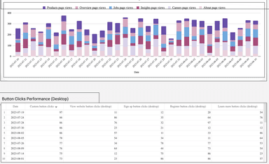 LinkedIn Pages - Page views and Demographic Performance