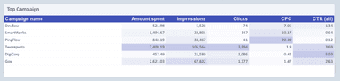 Facebook Ads Campaign Performance Dashboard