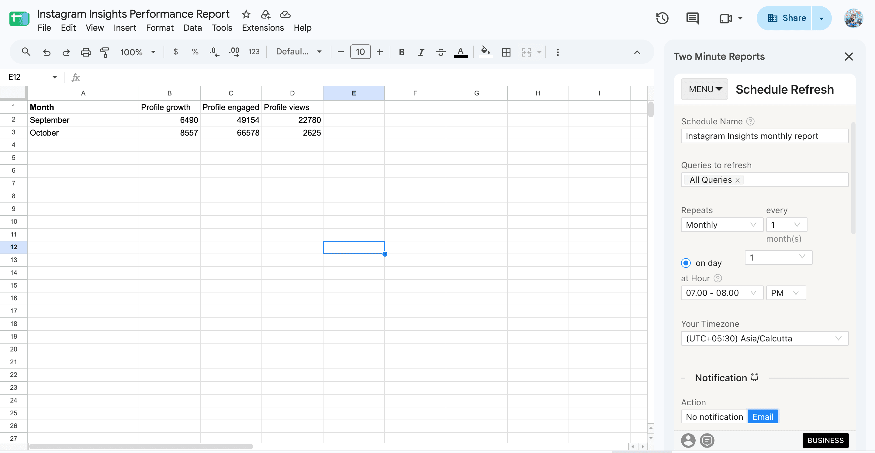 Automate Instagram Insights Reporting in Google sheets