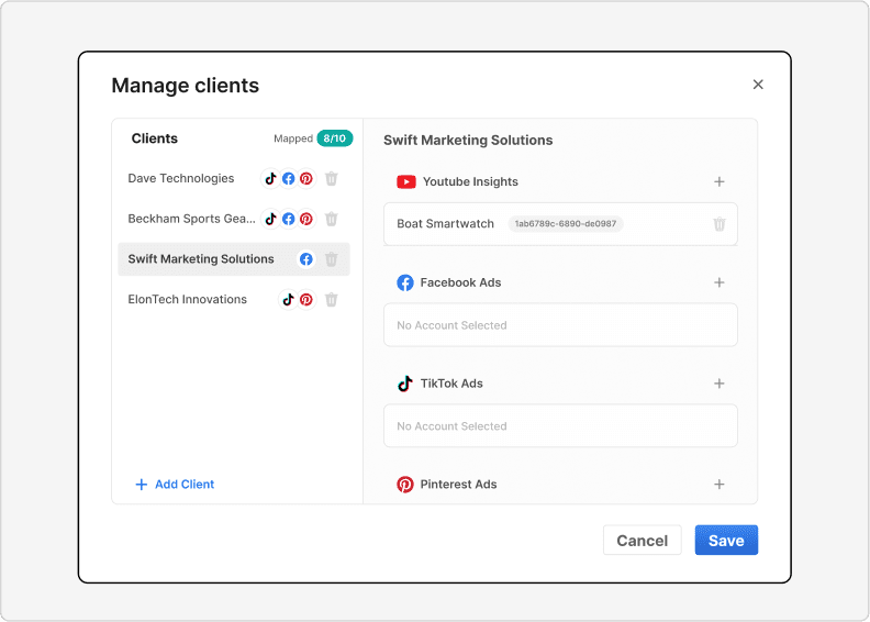 Streamline multi-client reporting
