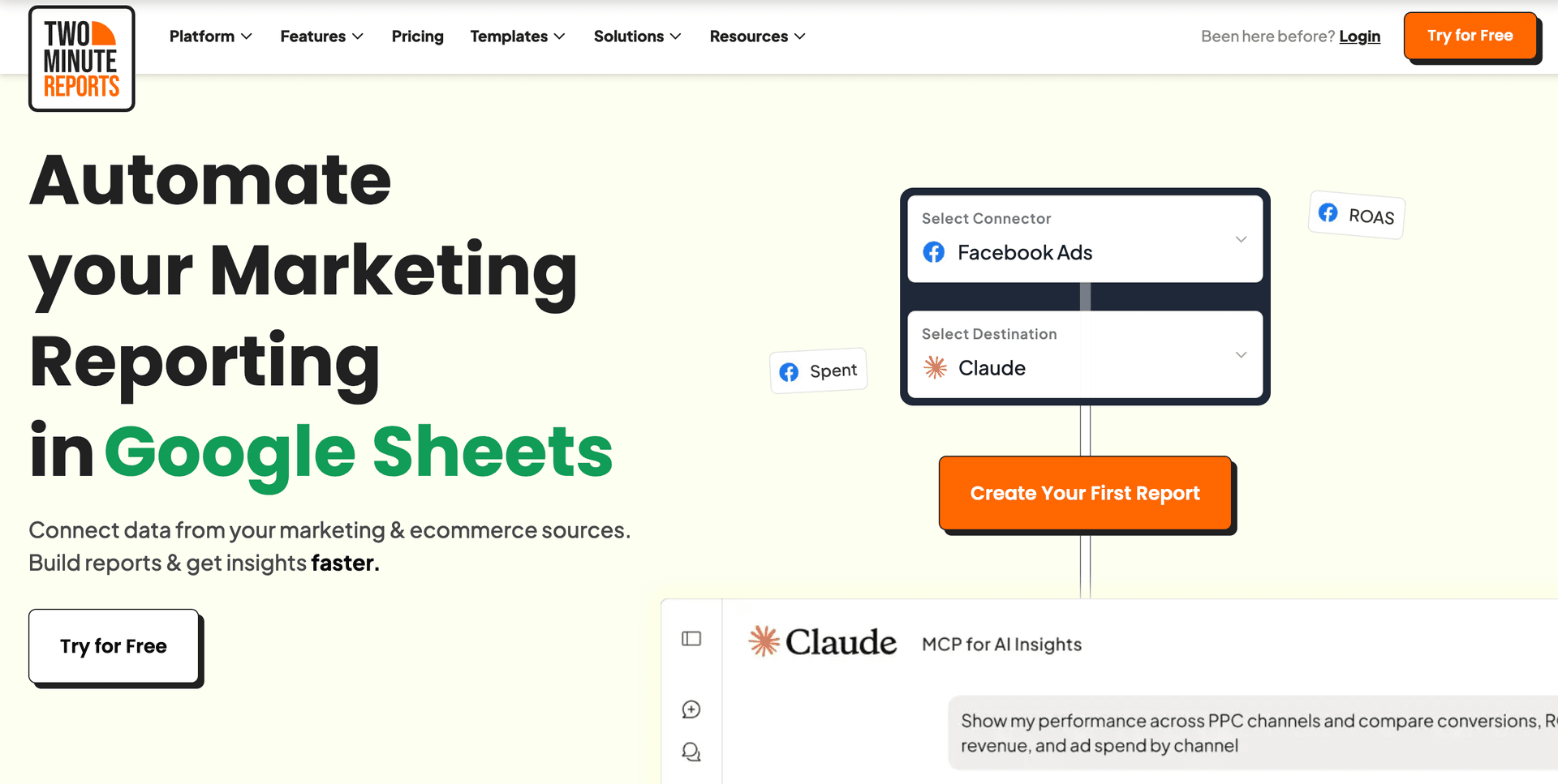 Two Minute Reports homepage