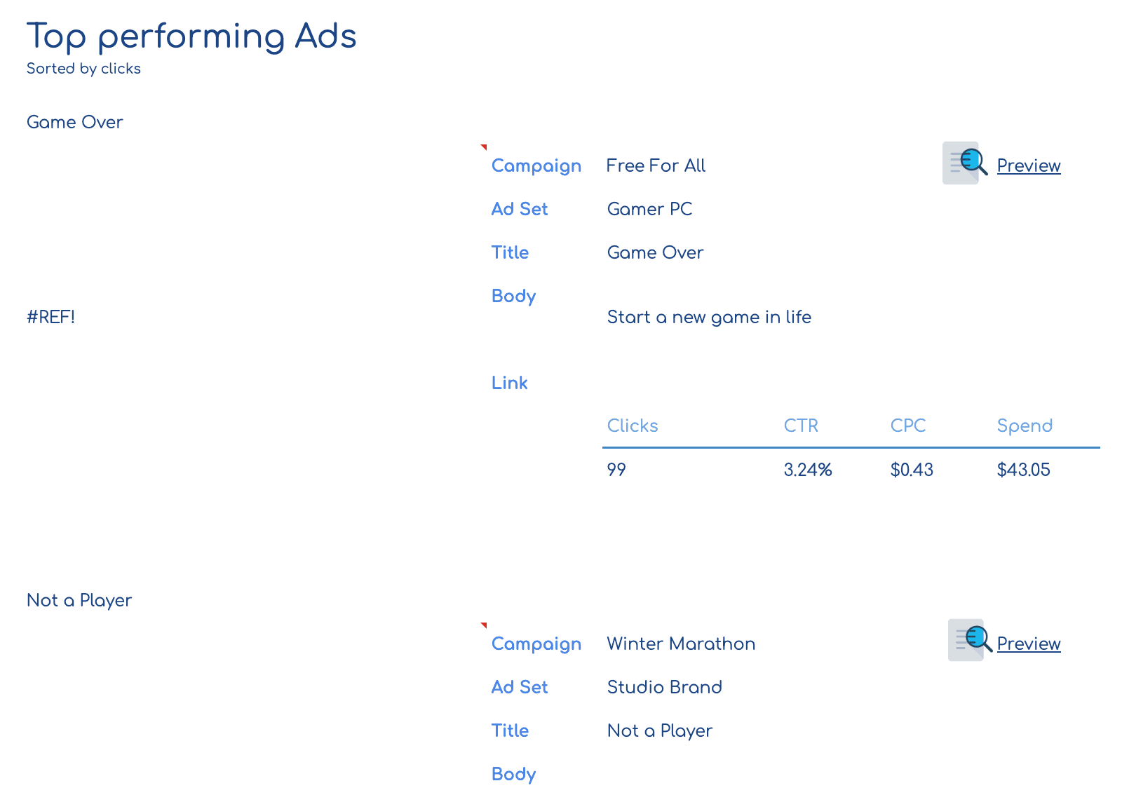 Website Purchases Report