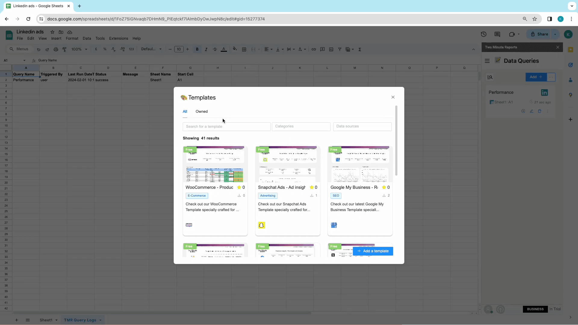 ga4 to sheets template gallery