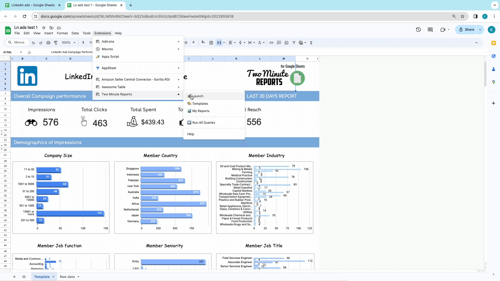 ga4 to sheets template launch