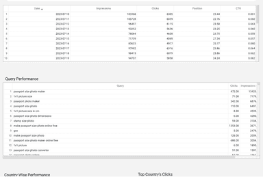 Google Search Console - Page and Query Analysis