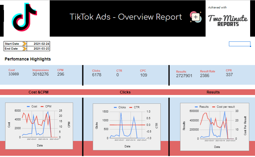 TikTok Ads - Monthly Overview Report