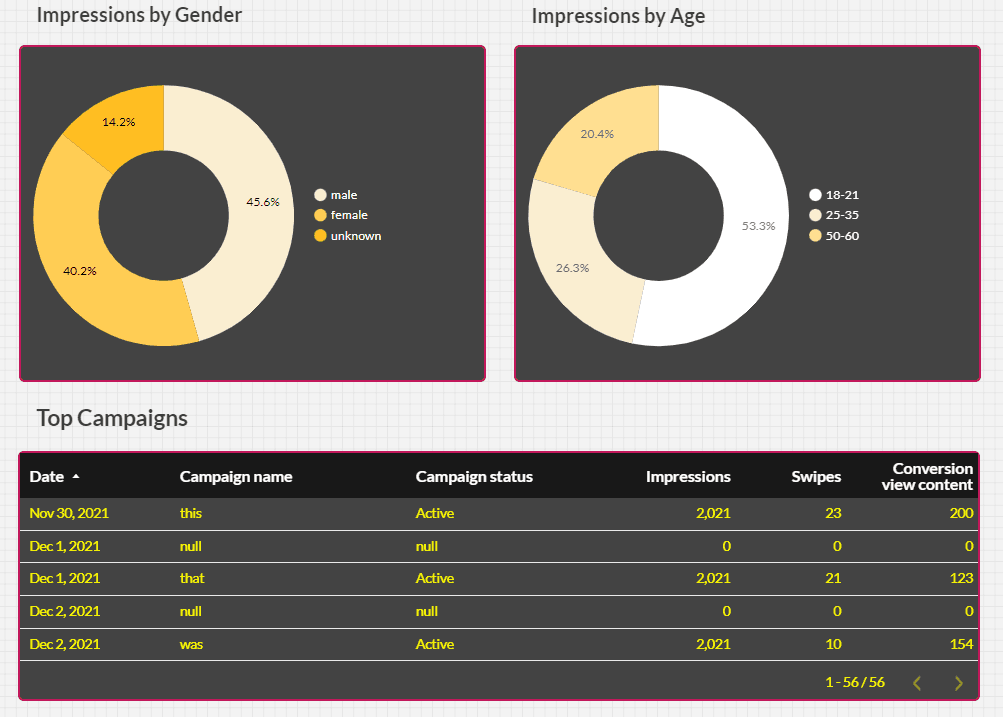 Snapchat Ads - 32 Days Performance Overview 