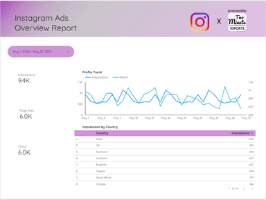 Instagram Ads Overview Report