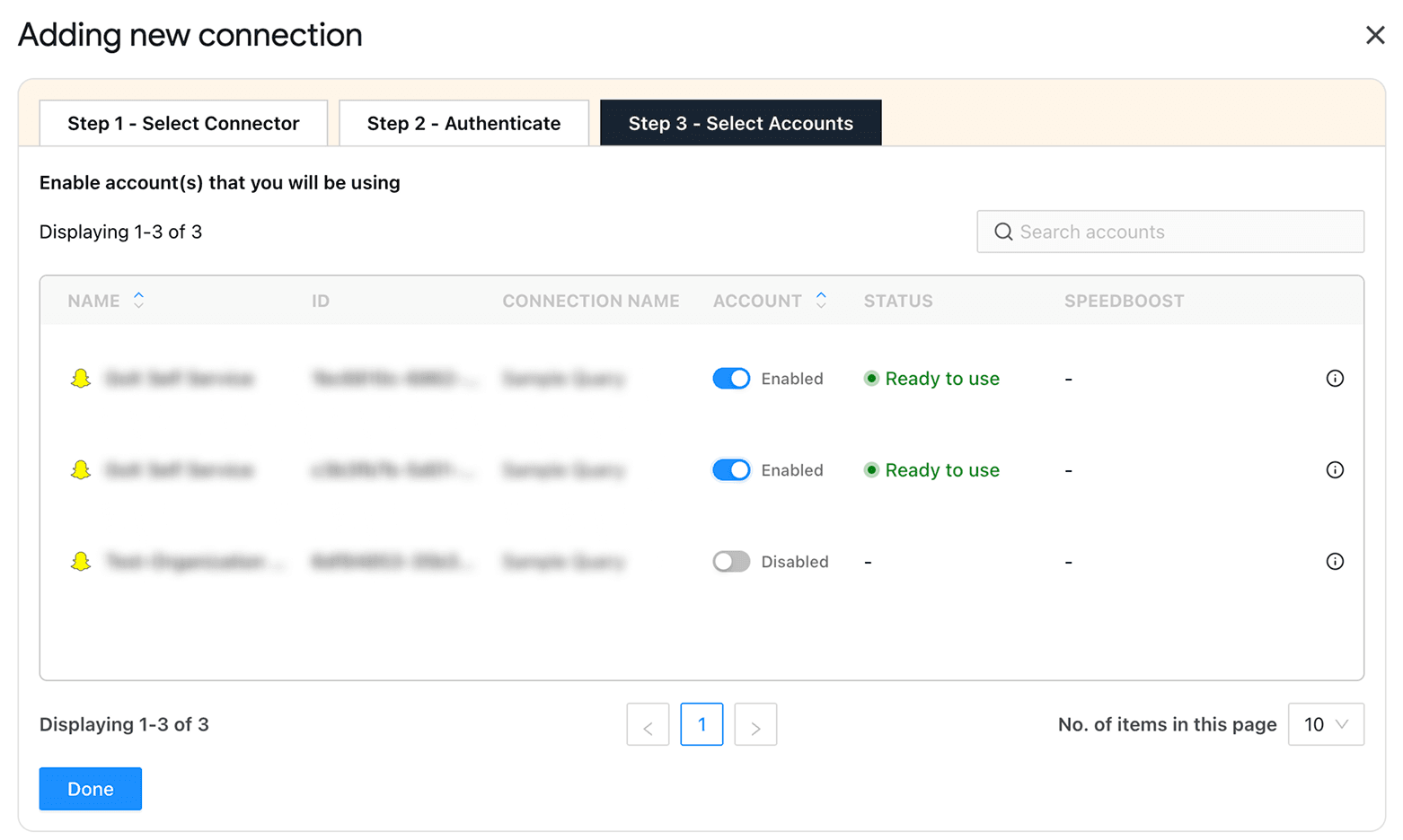 Enable Snapchat Ad accounts to extract data in Google Sheets