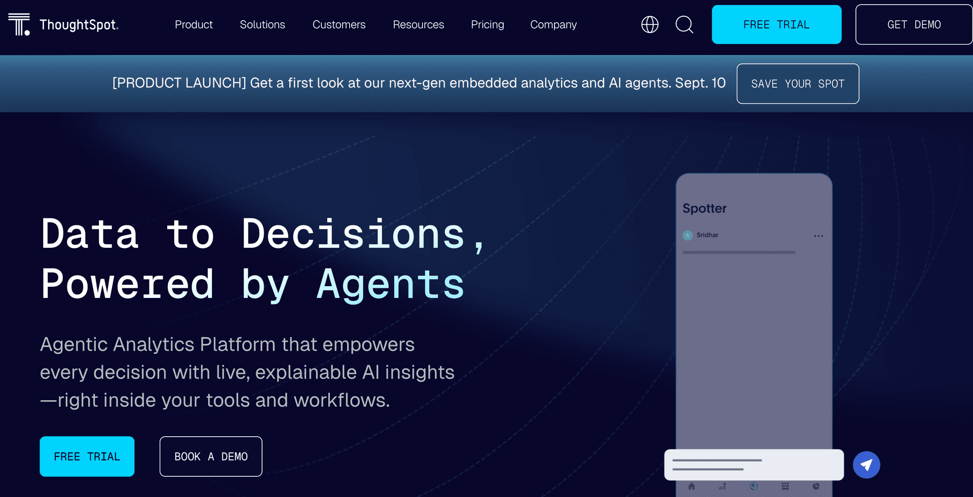 ThoughtSpot homepage