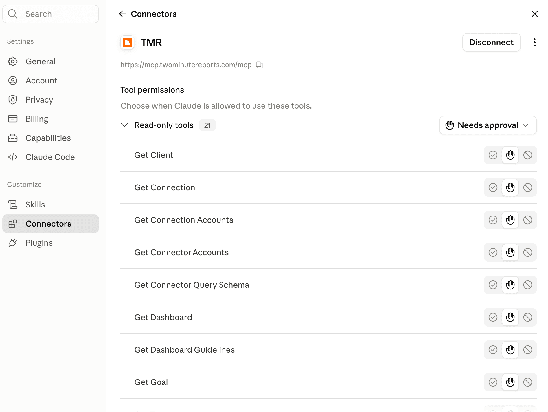 Select the necessary permissions to grant access to Claude