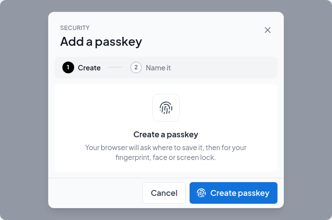 Adding another passkey when 2FA is already on