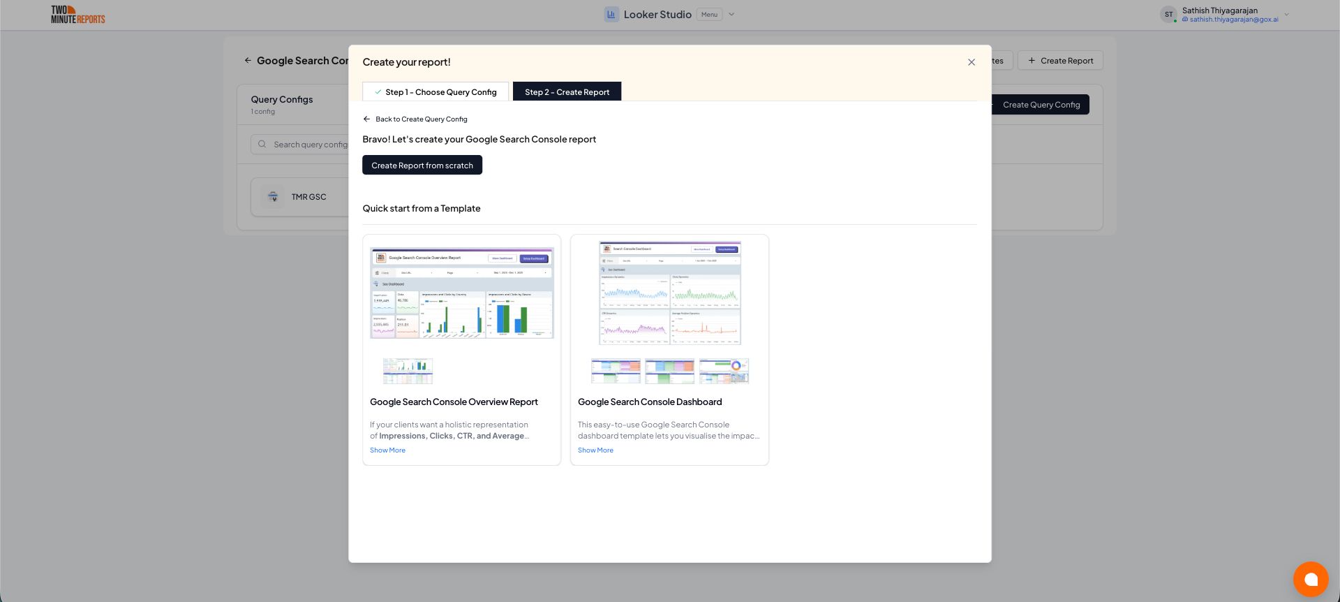 Create Report Finish