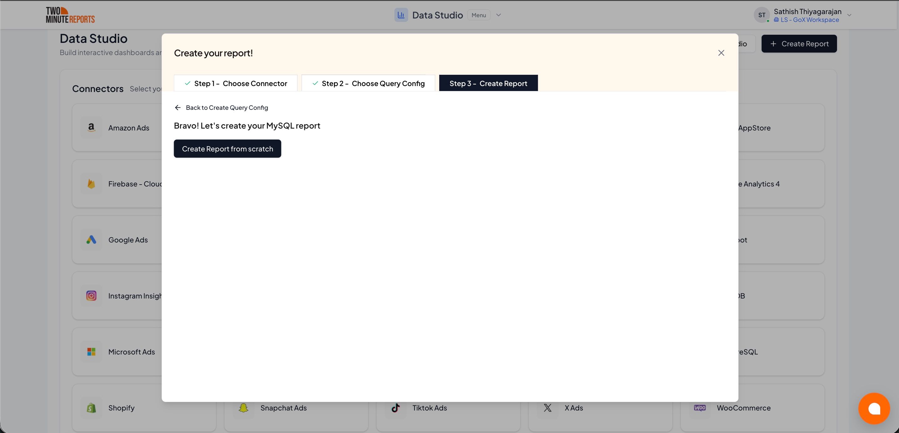 Create Report Finish