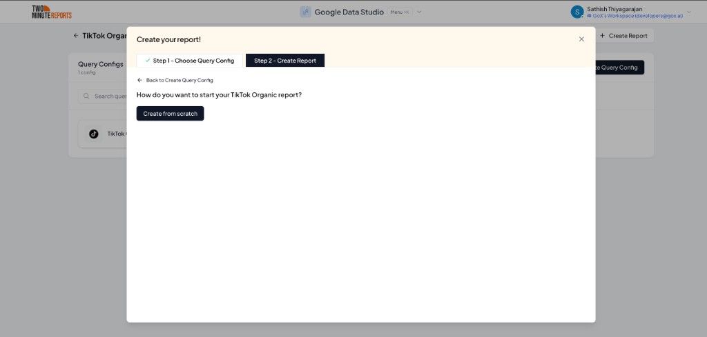 Step 2 — Create Report
