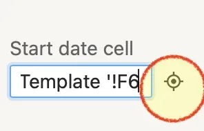 Reference Picker (crosshair icon) for selecting date cells